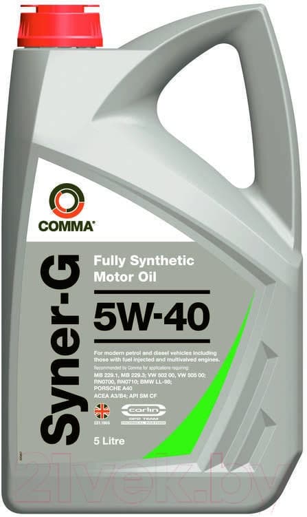 Syner-G 5W40 / SYN5L 5 литров, моторное масло Comma в фирменной канистре