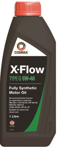 X-Flow Type G 5W40 / XFG1L 1 литр, моторное масло Comma
